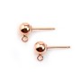 14 carats rose gold filled ball eartuds 5mm x 2pcs
