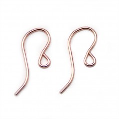 Ear hooks, with "ring", in Gold Filled pink, 7.5x19mm x 2pcs