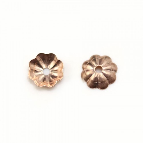 Cup in the shape of flower, in pink gold filled 14K, 1 * 5mm x 8pcs