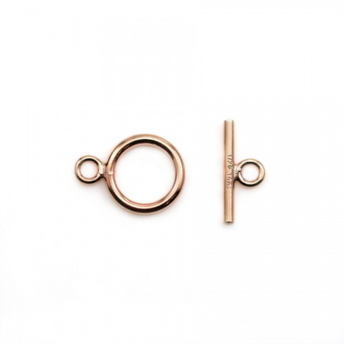 14K rose gold filled Toggle clasp round-shaped 9x12mm x 1pc