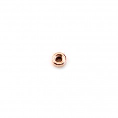 Perlina rotonda riempita d'oro rosa 3x1,5 mm x 5 pezzi