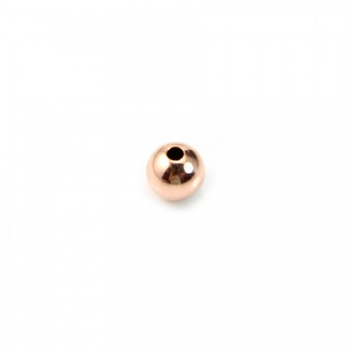 Perlina rotonda riempita d'oro rosa 5 mm x 2 pezzi