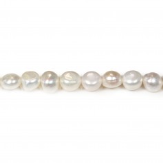 Freshwater cultured pearls, white, baroque, 9-11mm x 34cm
