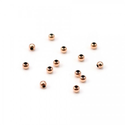 Perlina rotonda riempita d'oro rosa 2,5 mm x 10 pezzi