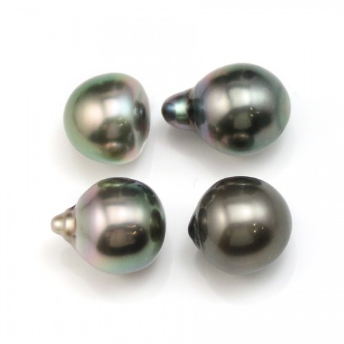 Tahitian cultured pearl, drop, 9.5-10.5mm x 4pcs