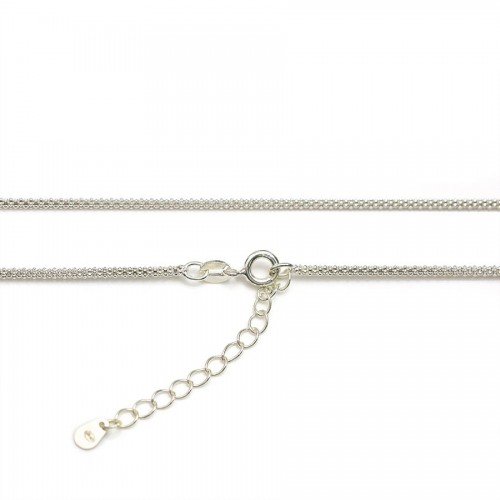 Chain in mesh, round flower, measuring 1.6mm in 925 silver x 45cm