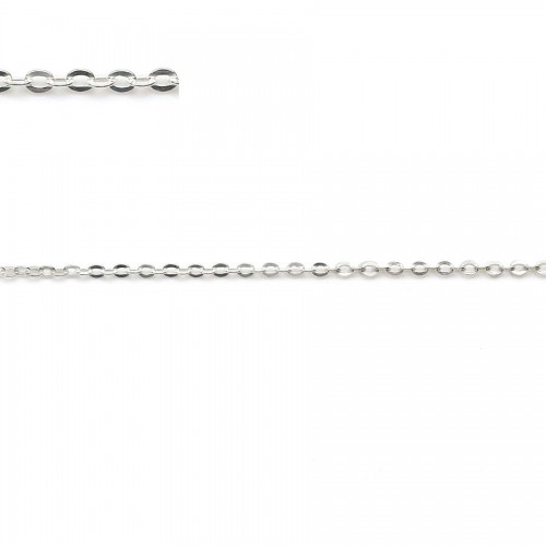 925 sterling silver flat forcat chain 1.3mm*1.7mm x 50cm