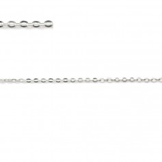 Silver chain 925 mesh forçat flat 1.3x1.7mm x 50cm
