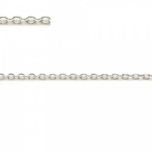 925 corrente de prata esterlina forçat link plano 1,9x2,6mm x 50cm