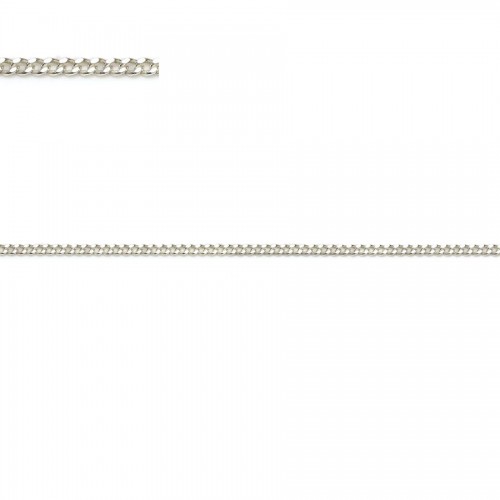 Catena, catena a cordoncino in argento 925, piatta 1,0 mm x 50 cm