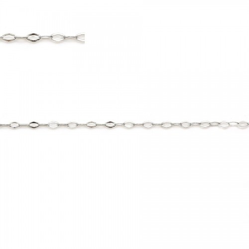 925 sterling silver diamond shaped forçat chain 1.6*2.6mm x 50cm