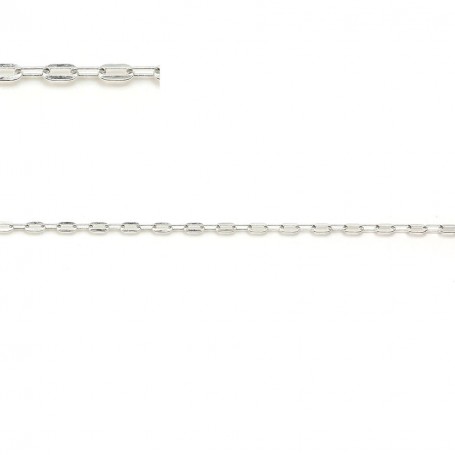 925 sterling silver flat rectangle chain 3x1.5mm x 50cm