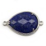 Lapis lazuli interlayer set in metal, in shape of a drop, 20 * 27mm x 1pc