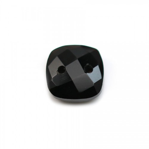 Schwarzer Achat-Abstandhalter mit 2 Löchern 10mm x 1St