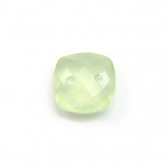 Intercalary in green chalcedony with 2 holes 10mm x 1pc
