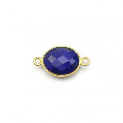 Lapis lazuli in oval-shaped, 2 rings, set in gilt silver, 9*11mm x 1pc