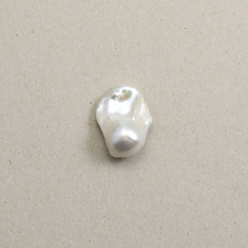 Perla de agua dulce, blanca, barroca 20mm x 1ud