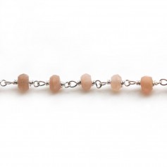 Silver Chain with sunstone 3-4mm x 20cm