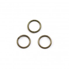 Anéis abertos redondos, cor bronze metal, 0,8x5mm aprox. 100pcs