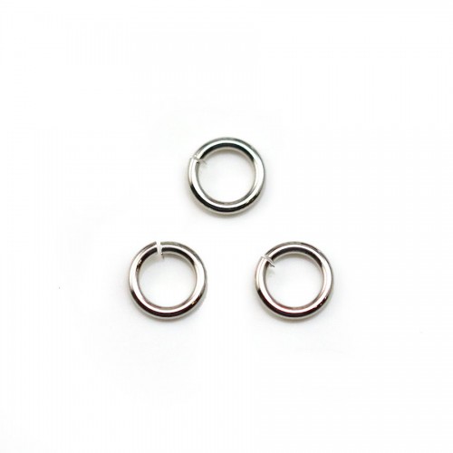 Rings open , in rhodium metal, in round shape, 0.8 * 5mm about 100pcs