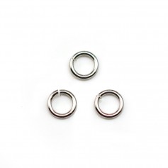 Offene, runde Ringe aus rhodiniertem Metall, 0.8 * 5mm ca. 100Stk