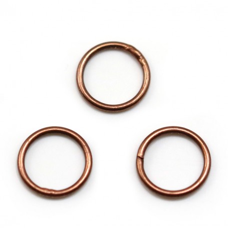 Rings welded, in round shape, in metal, copper color 1 * 10mm about 50pcs