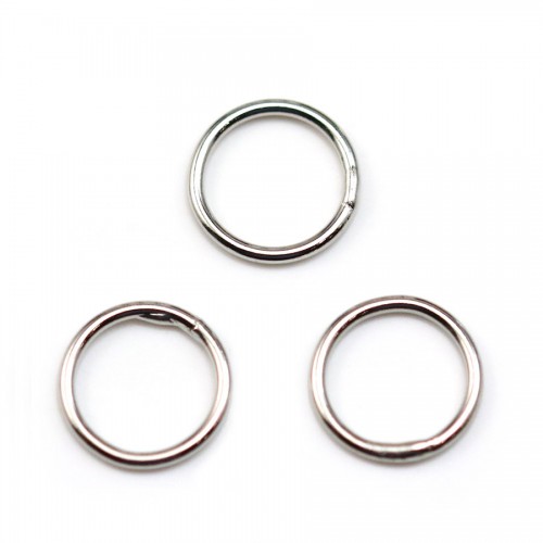 Geschweißte Ringe, runde Form, aus rhodiniertem Metall, 1 * 10mm ca. 50Stk