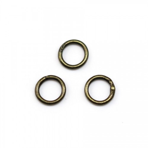 Round welded rings, in metal bronze color, 1 * 6mm about 100pcs
