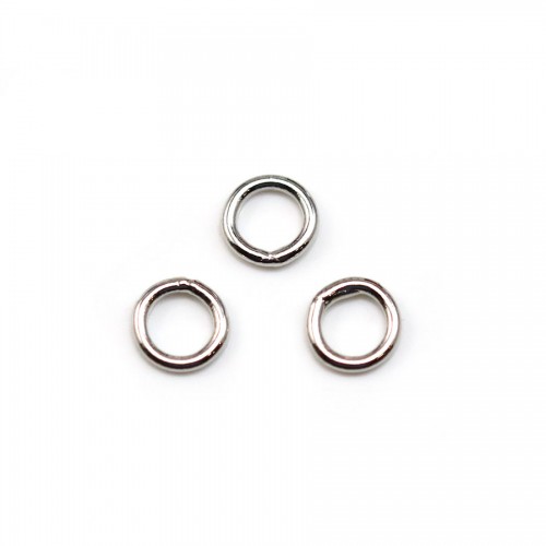 Geschweißte Ringe, runde Form, aus rhodiniertem Metall, 1 * 6mm ca. 100St