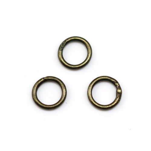 Round welded rings, in metal bronze color, 1 * 7mm about 100pcs