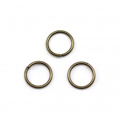 Anneaux ronds ouverts, métal couleur bronze, 0.8x6mm environ 100pcs