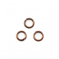 Rings open, in round shape, in metal, copper color 0.8x6mm about 100pcs