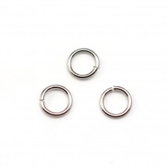 Rings open , in rhodium metal, in round shape, 0.8 * 6mm about 100pcs