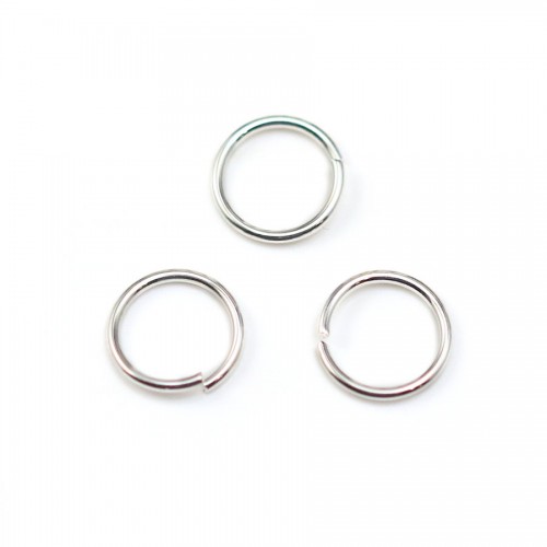 Open round silver rings in metal, in silver color 0.8 * 8mm x 100pcs