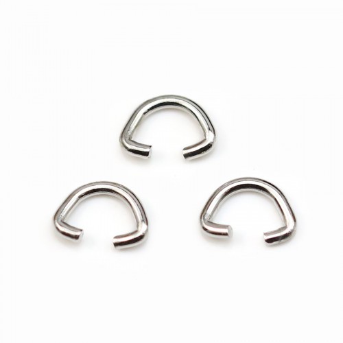 Bead in sterling silver color , in rounded triangle shaped, 5 * 7mm x 10pcs