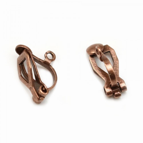 Pinças auriculares, metal cor de cobre, 6 * 14mm x 10pcs