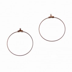 Creole in copper color, to add for ear hook, 40mm x 10pcs