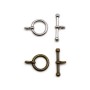 Fermoir "Toggle OT" en métal, argent vieilli ou bronze 12mm x 2pcs