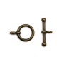 Clasp "O * T" in metal, old silver or bronze color 12mm x 2pcs