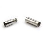 Clasp in steel, in shape of a tube, for 5mm cord, 25 * 6mm x 2pcs