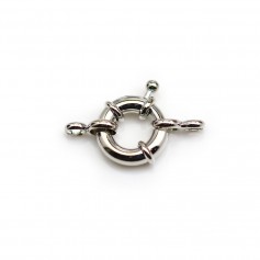 Clasp in the shape of a buoy, in silver metal, 15mm x 1pc
