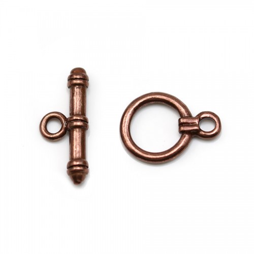 Clasp "O * T" in metal, on copper color, 12mm x 2pcs