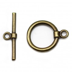 OxT"-Verschluss aus glattem, bronzefarbenem Metall, 15mm x 2Stk