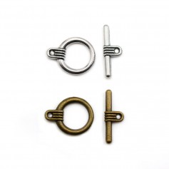 Metal Clasp "O * T" in old silver or bronze color of 16mm x 2pcs