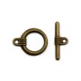 Fermoir "OxT" en métal, de couleur argent vieilli ou bronze 16mm x 2pcs