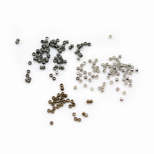 Perles à écraser, en métal de différentes couleur 1.5 * 0.8mm x 5grs