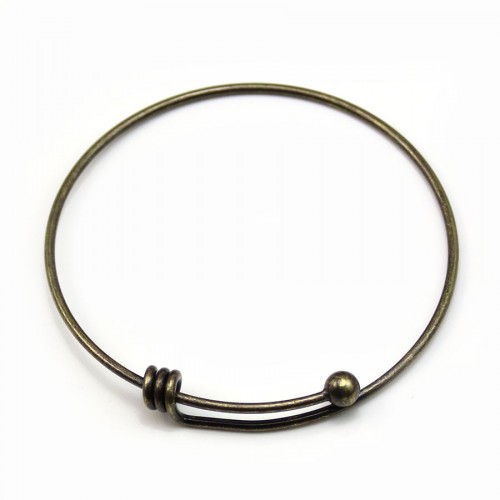 Adjustable bracelet, in metal on brass color, 68mm x 1pc