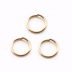 Open rings plated by "flash" gold on brass 0.8x8mm x 40pcs