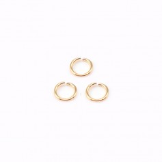 Venner open round rings by "flash" Gold on brass 0.65x4mm x 50pcs
