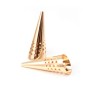  Cone perforated by "flash" Gold on brass 12x33mm x 1pc